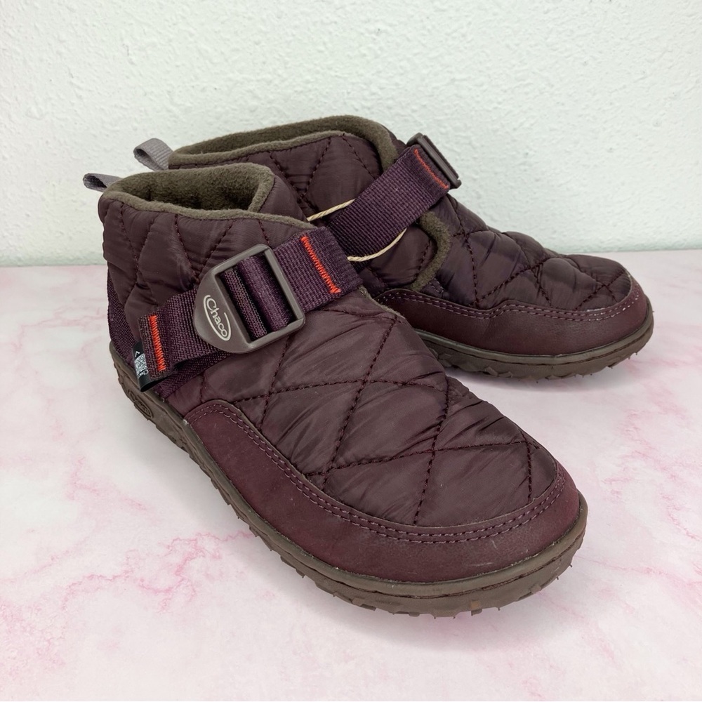 NWT Chaco ramble‎ puff shoes quilted plum ankle boots outdoor slippers 3 big kid